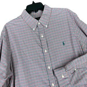 Ralph Lauren Slim Fit Gingham Shirts Button Down XL Mens